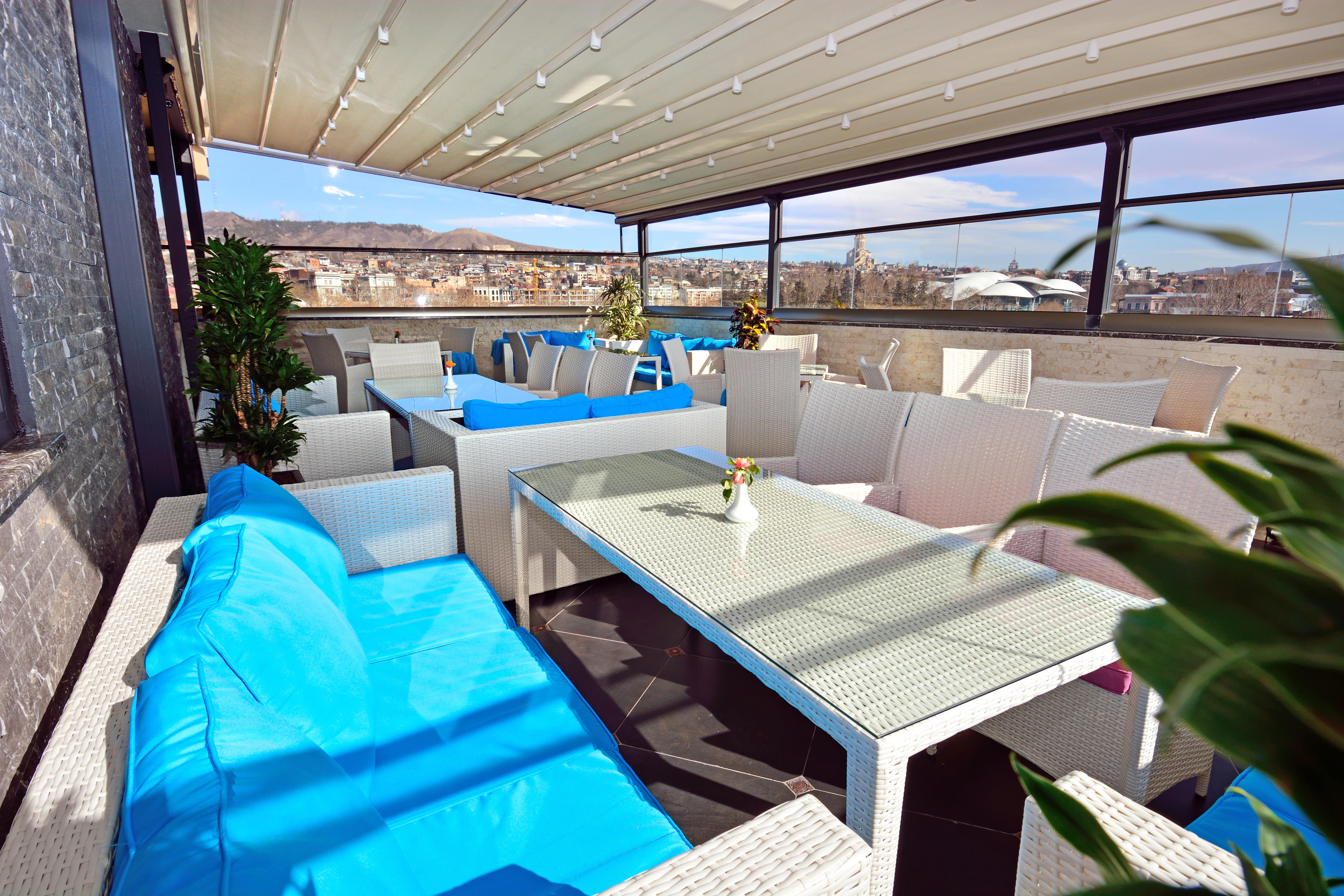 River Side Hotel Tbilisi Exteriér fotografie A 3D rendering of a balcony